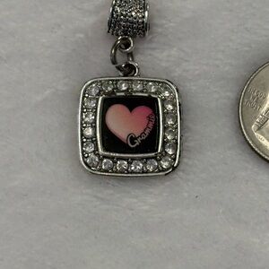Grammie Grandma Grandmother Silver Heart Charm Pendant for bracelet or necklace